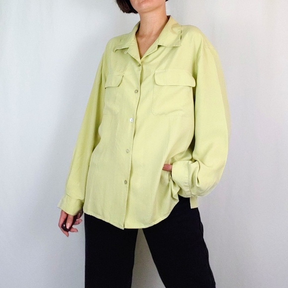 Vintage Tops - Vintage sage green silk button down Vintage Tops - Vintage sage green silk button down